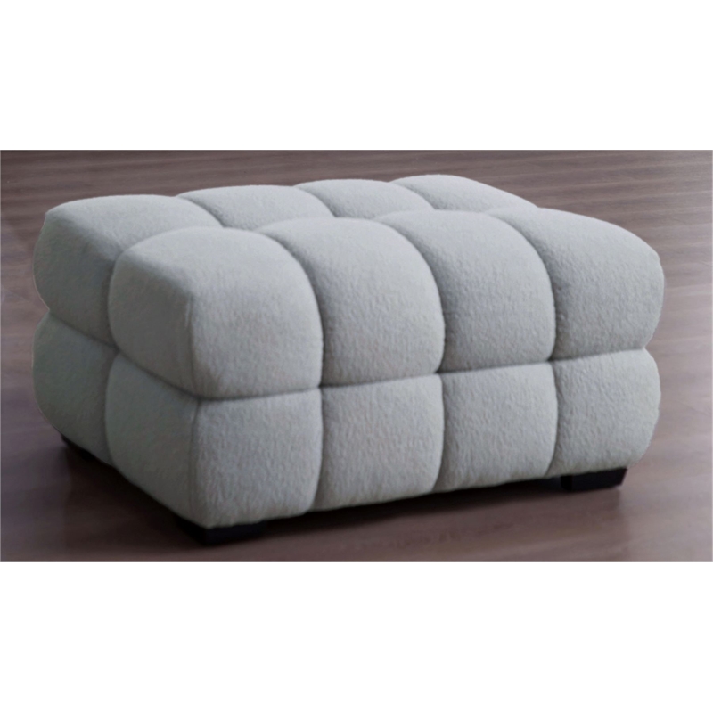 Legend Vansen 105'' Comfortable Boucle Large Sofa With Ottoman in Gray