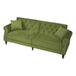 87.8'' Convertible Green Velvet Sofa Bed Sleeper