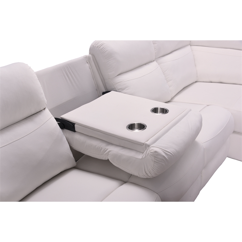 Legend Vansen 111.4'' Comfortable Recliner Sectional Storage Sofa in Beige