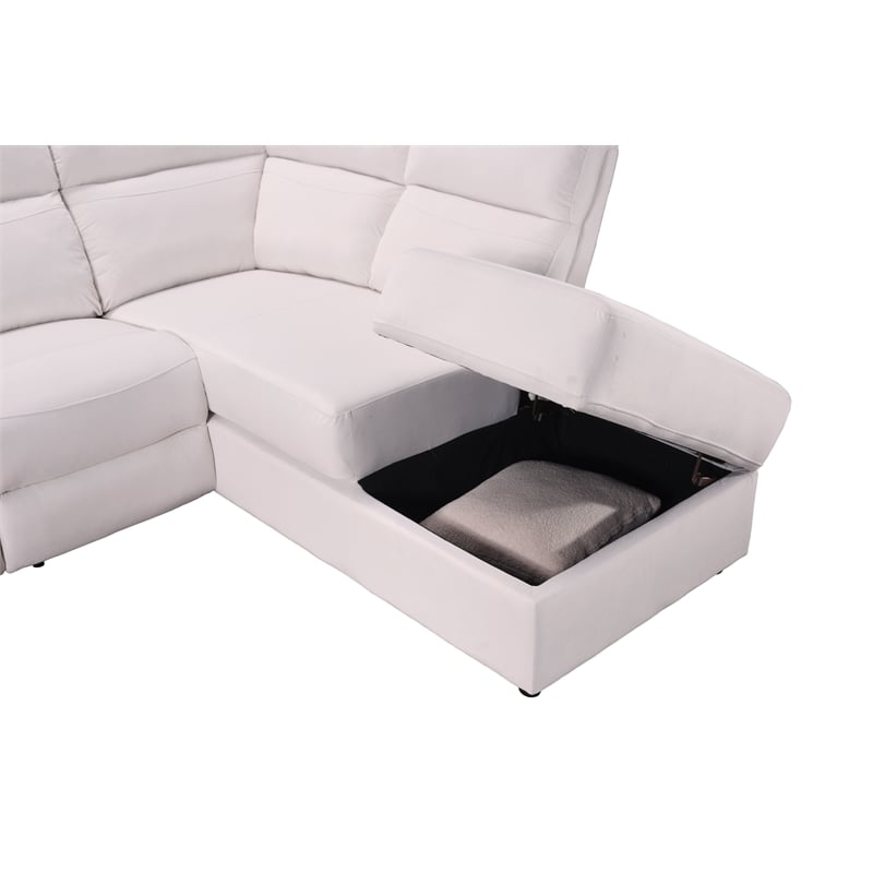 Legend Vansen 111.4'' Comfortable Recliner Sectional Storage Sofa in Beige