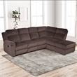 Legend Vansen 111.4'' Comfortable Recliner Sectional Storage Sofa in Brown