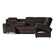 Legend Vansen 111.4'' Comfortable Recliner Sectional Storage Sofa in Brown