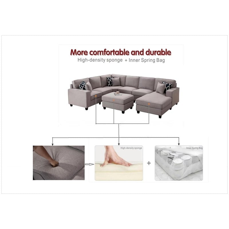 Legend Vansen Fabric Flexible Combination Module Reversible Sectional Sofa