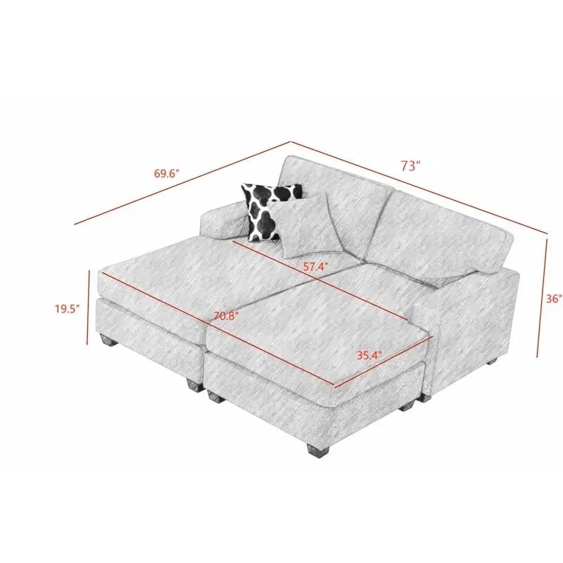 Legend Vansen Fabric Flexible Combination Module Reversible Sectional Sofa