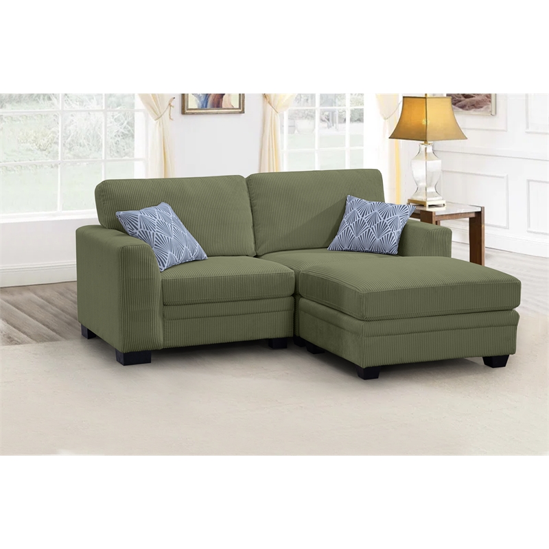 Legend Vansen 3PCS Corduroy Chaise Lounges Loveseat Couch Sectional Olive