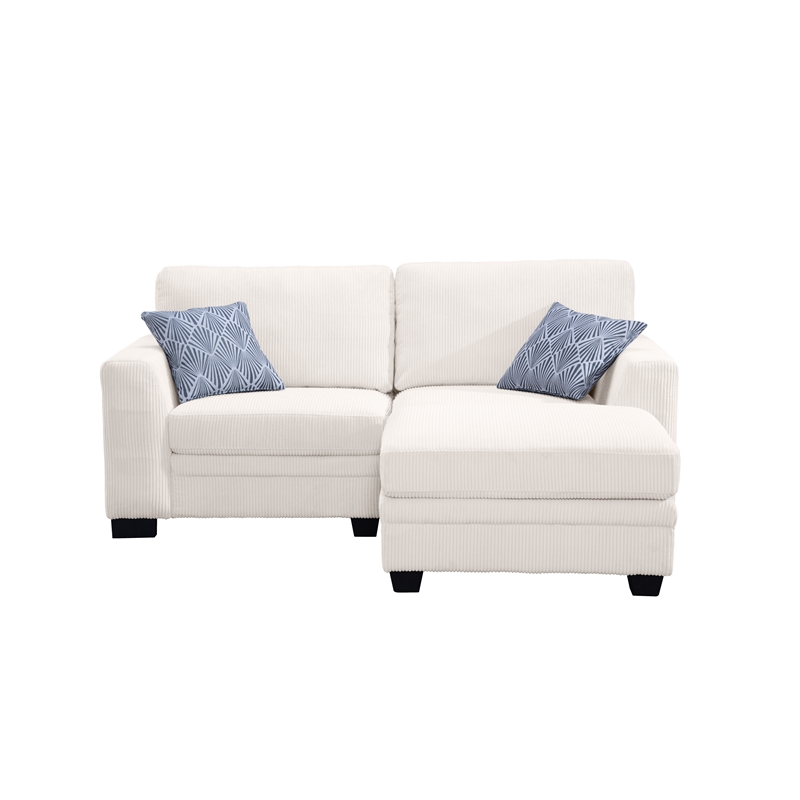 Legend Vansen 3PCS Corduroy Chaise Lounges Loveseat Couch Sectional Cream