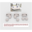 4PCS Corduroy Lounges Loveseat Couch Chaises Longues Cream