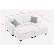 4PCS Corduroy Lounges Loveseat Couch Chaises Longues Cream