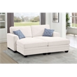 4PCS Corduroy Lounges Loveseat Couch Chaises Longues Cream
