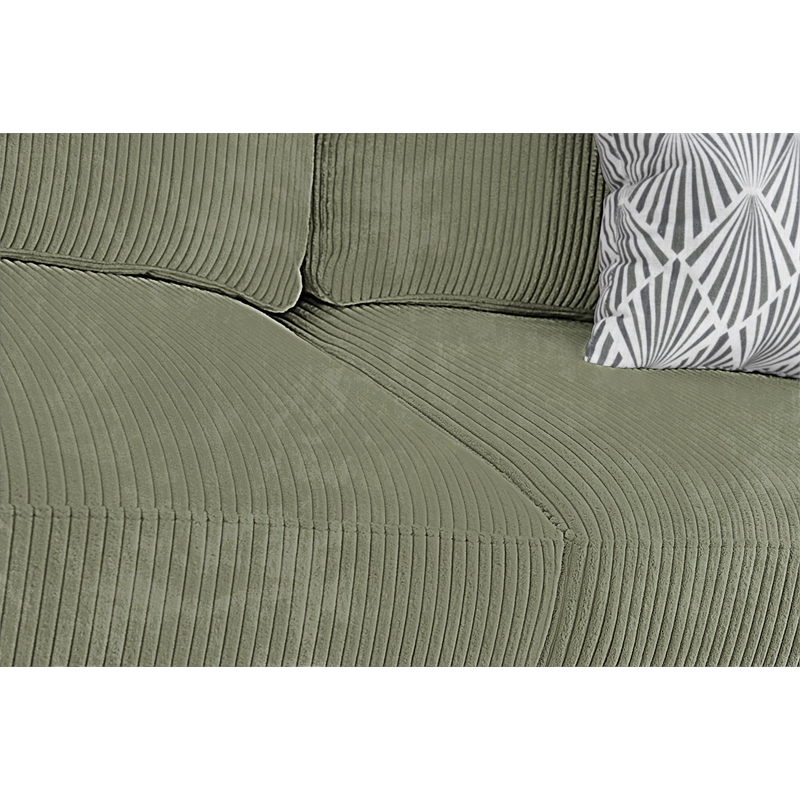 4PCS Corduroy Lounges Loveseat Couch Chaises Longues Olive