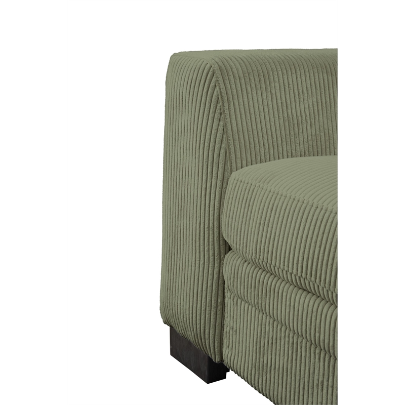 4PCS Corduroy Lounges Loveseat Couch Chaises Longues Olive