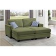 4PCS Corduroy Lounges Loveseat Couch Chaises Longues Olive