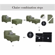 4PCS Corduroy Lounges Loveseat Couch Chaises Longues Olive