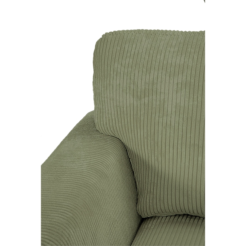 4PCS Corduroy Lounges Loveseat Couch Chaises Longues Olive