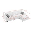 4 PCS Corduroy Flexible Combination Sectional Sofa Dark Grey