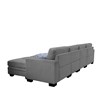 4 PCS Corduroy Flexible Combination Sectional Sofa Dark Grey