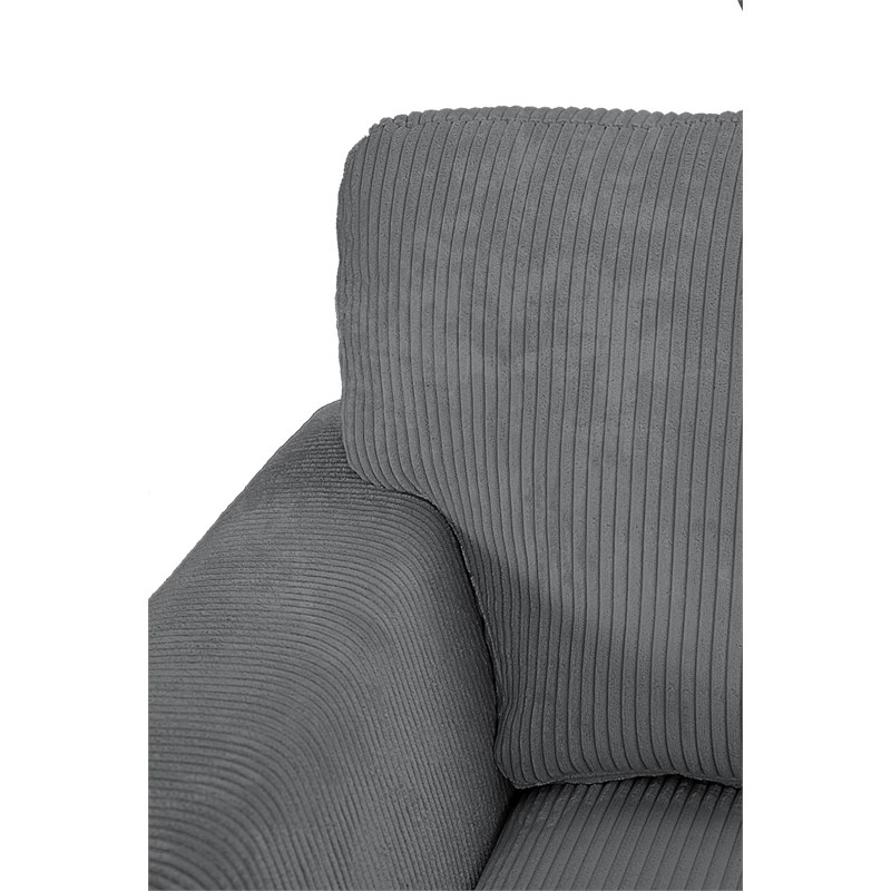 4 PCS Corduroy Flexible Combination Sectional Sofa Dark Grey