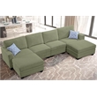 6 PCS Corduroy Flexible Combination Sectional Sofa Olive