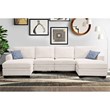 6 PCS Corduroy Flexible Combination Sectional Sofa Cream