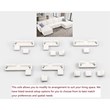 6 PCS Corduroy Flexible Combination Sectional Sofa Cream