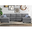 6 PCS Corduroy Flexible Combination Sectional Sofa Dark Grey