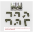 6 PCS Corduroy Flexible Combination Sectional Living Room Set  Olive