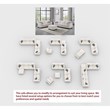6 PCS Corduroy Flexible Combination Sectional Living Room Set  Cream