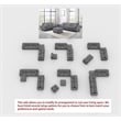6 PCS Corduroy Sectional Living Room Set Dark Grey
