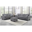 6 PCS Corduroy Sectional Living Room Set Dark Grey
