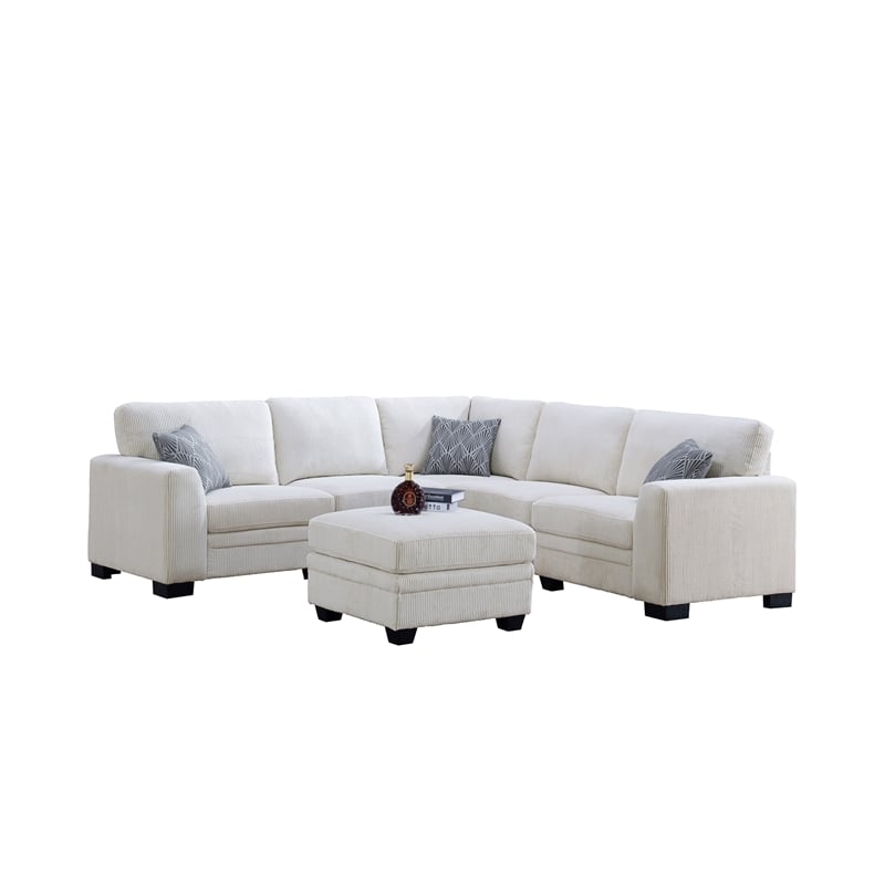 6 PCS Corduroy Flexible Combination Sectional Sofa Cream
