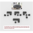 6 PCS Corduroy Flexible Combination Sectional Sofa Dark Grey