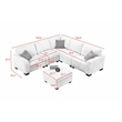 6 PCS Corduroy Flexible Combination Sectional Sofa Dark Grey