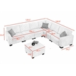 7 PCS Corduroy Flexible Combination Sectional Sofa Cream