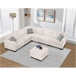7 PCS Corduroy Flexible Combination Sectional Sofa Cream