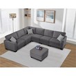 7 PCS Corduroy Flexible Combination Sectional Sofa Dark Grey