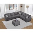 7 PCS Corduroy Flexible Combination Sectional Sofa Dark Grey