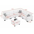 7 PCS Corduroy Flexible Combination Sectional Sofa Dark Grey
