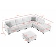 7 PCS Corduroy Flexible Combination Sectional Sofa Cream
