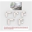7 PCS Corduroy Flexible Combination Sectional Sofa Cream