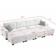 8 PCS Corduroy Flexible Combination Sectional Sofa Olive