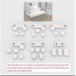 8 PCS Corduroy Flexible Combination Sectional Sofa Cream
