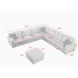 8 PCS Corduroy Flexible Combination Sectional Sofa Cream
