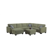 8 PCS Corduroy Flexible Combination Sectional Sofa Olive