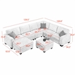 8 PCS Corduroy Flexible Combination Sectional Sofa Olive