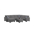 8 PCS Corduroy Flexible Combination Sectional Sofa Dark Grey
