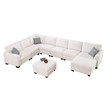 9 PCS Corduroy Flexible Combination Sectional Sofa Cream
