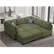 9 PCS Corduroy Flexible Combination Sectional Sofa Olive