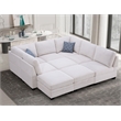 9 PCS Corduroy Flexible Combination Sectional Sofa Cream