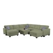 10 PCS Corduroy Flexible Combination Sectional Sofa Olive