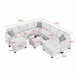 10 PCS Corduroy Flexible Combination Sectional Sofa Olive